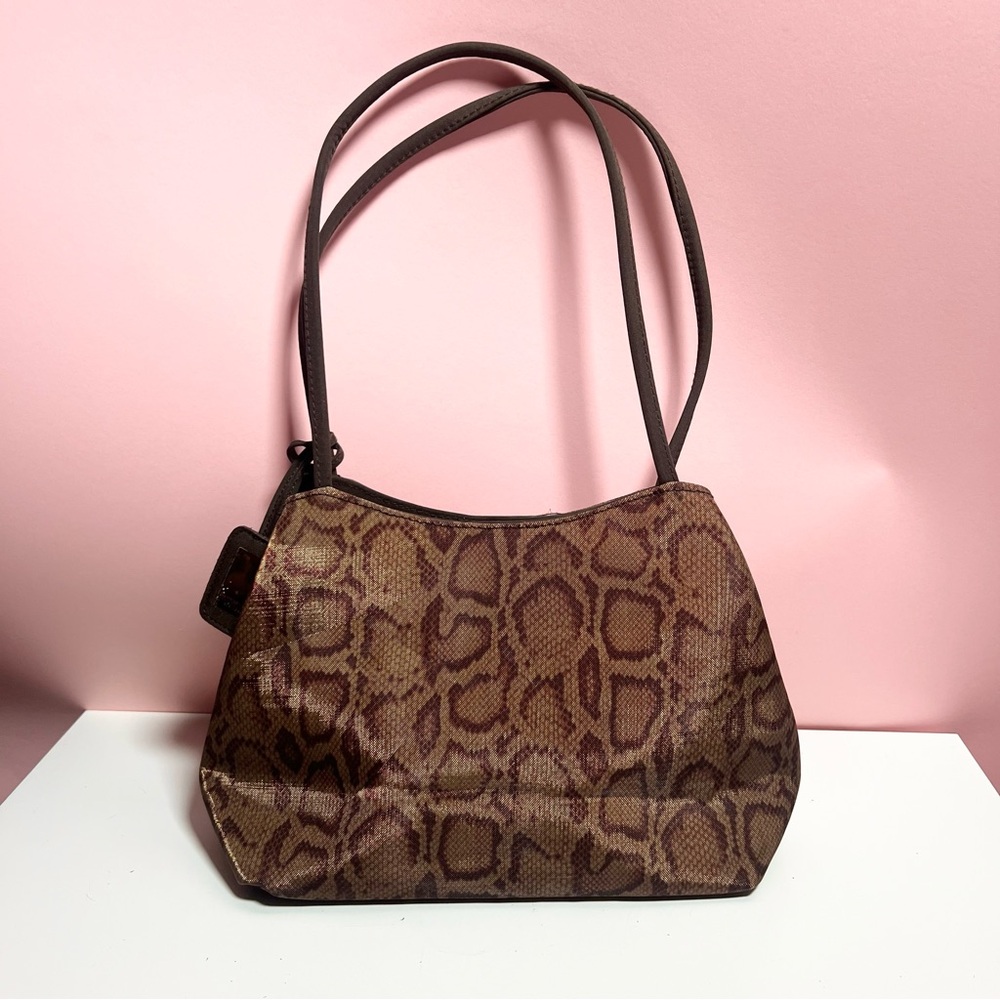 Vintage 90s animal print snake skin python mini shoulder bag purse